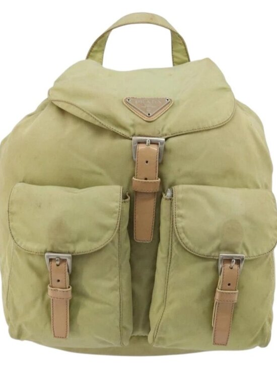 PRADA Backpack Nylon Green Silver Auth 180684 main image 10